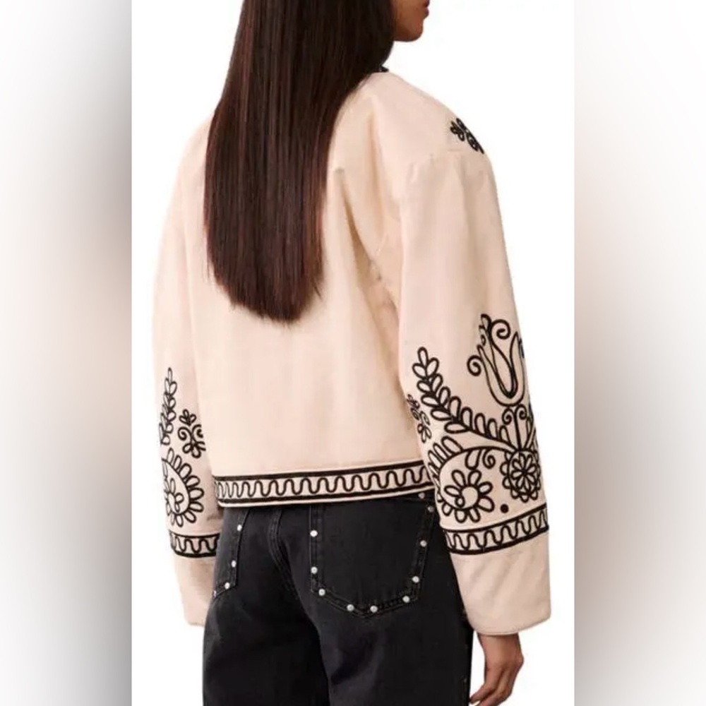 Mango embroidered cropped jacket size M - Picture 4 of 5